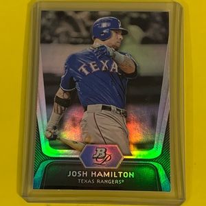 Josh Hamilton [Emerald] #59 2012 Bowman Platinum Baseball Trading Card